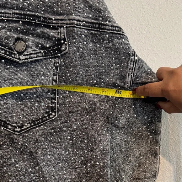 Sparkling Black Denim Jacket for Women - Picture 6 of 6